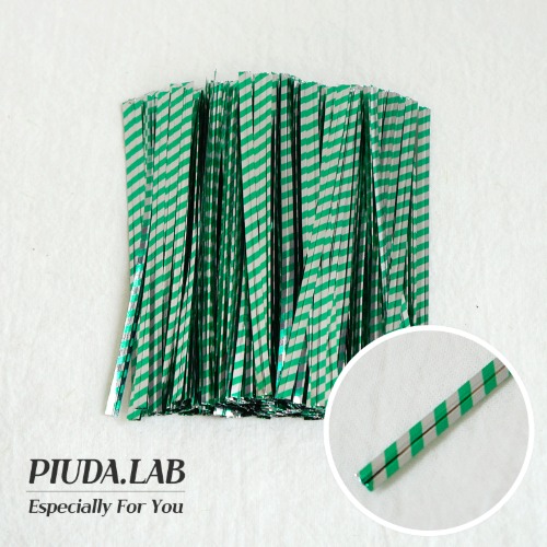 컷팅 빵끈 사선무늬 초록 200개입/칼라타이-피우다랩