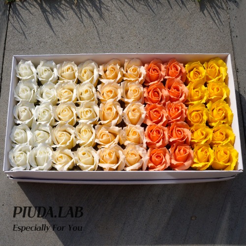 장미비누꽃50송이 5색혼합 노랑오렌지계열/비누꽃재료 사탕부케 도매-피우다랩