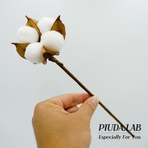 알 목화 흰색 조화 한송이 꽃바구니재료 꽃다발재료-피우다랩