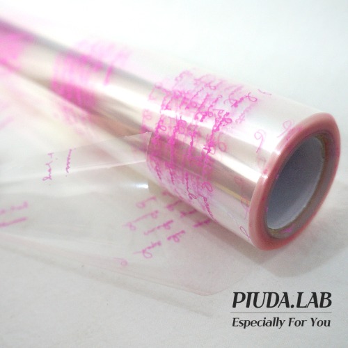 OPP 투명 핑크영자무늬 롤포장지 안개지 58cm 20M-피우다랩